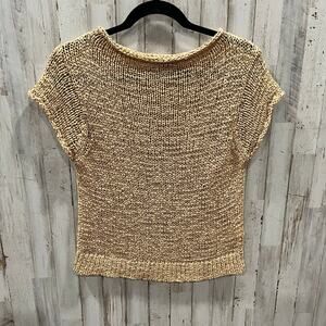 JCrew Montauk Sweater Textured Tee Sun-kissed Tan Womens Size Medium BZ511